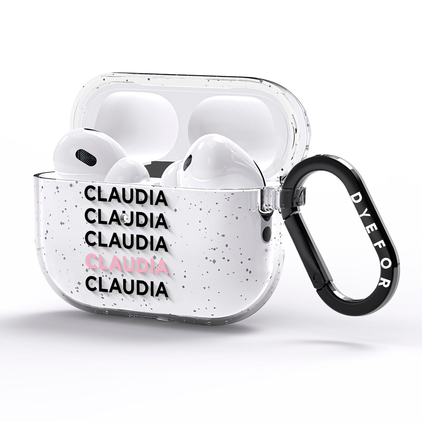 Custom Name Repeat AirPods Pro Glitter Case Side Image