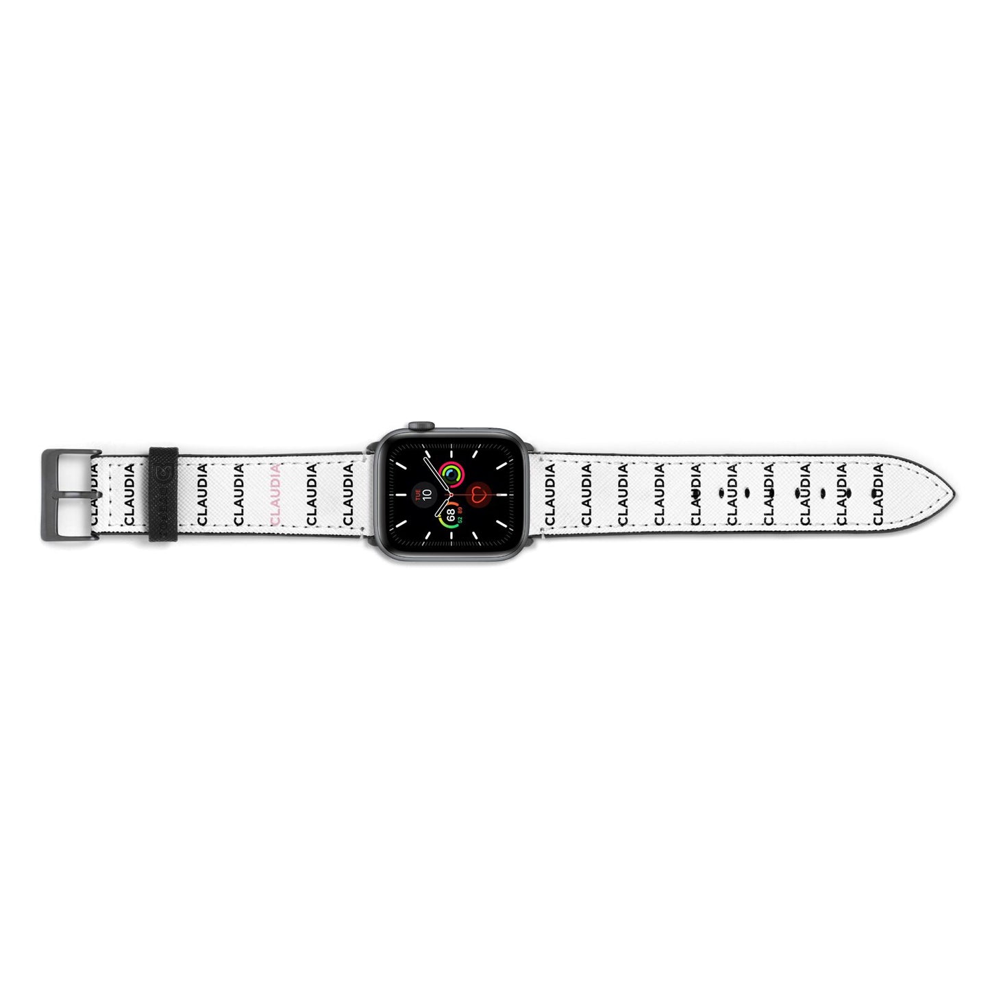 Custom Name Repeat Apple Watch Strap Landscape Image Space Grey Hardware
