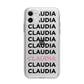 Custom Name Repeat Apple iPhone 11 in White with Bumper Case
