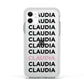 Custom Name Repeat Apple iPhone 11 in White with White Impact Case