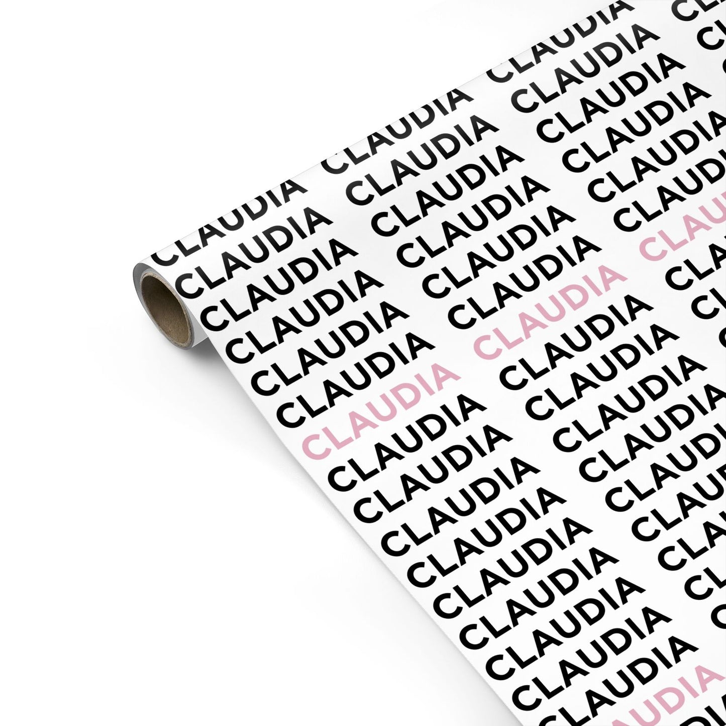 Custom Name Repeat Personalised Gift Wrap