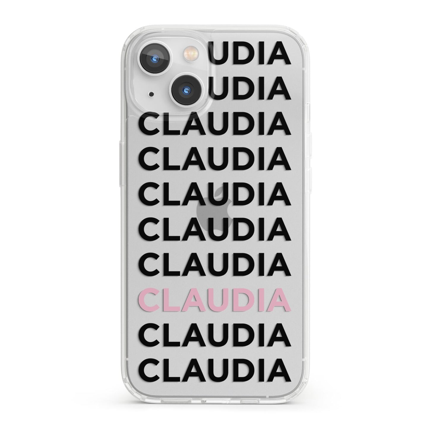 Custom Name Repeat iPhone 13 Clear Bumper Case