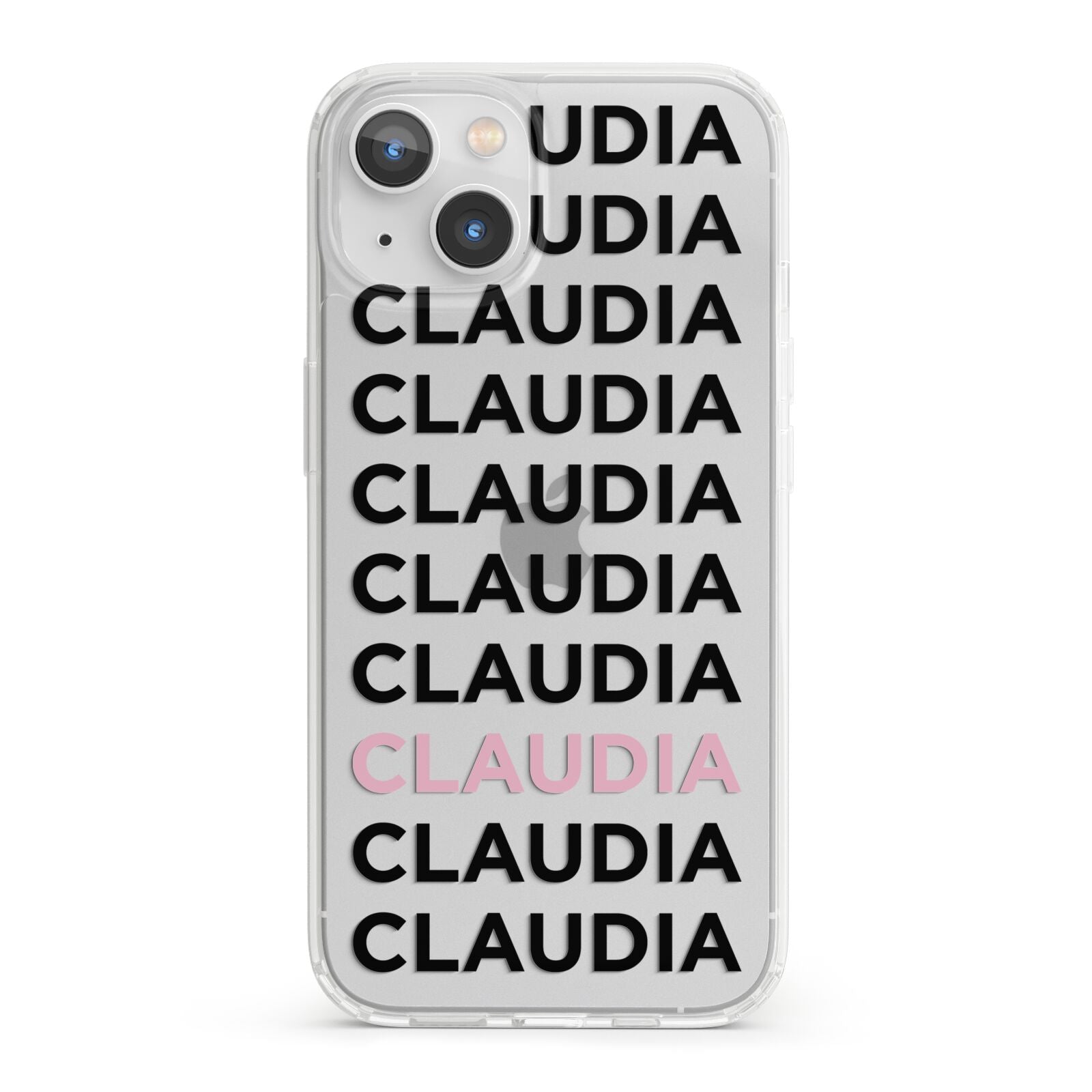 Custom Name Repeat iPhone 13 Clear Bumper Case