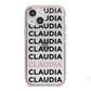 Custom Name Repeat iPhone 13 Mini TPU Impact Case with Pink Edges