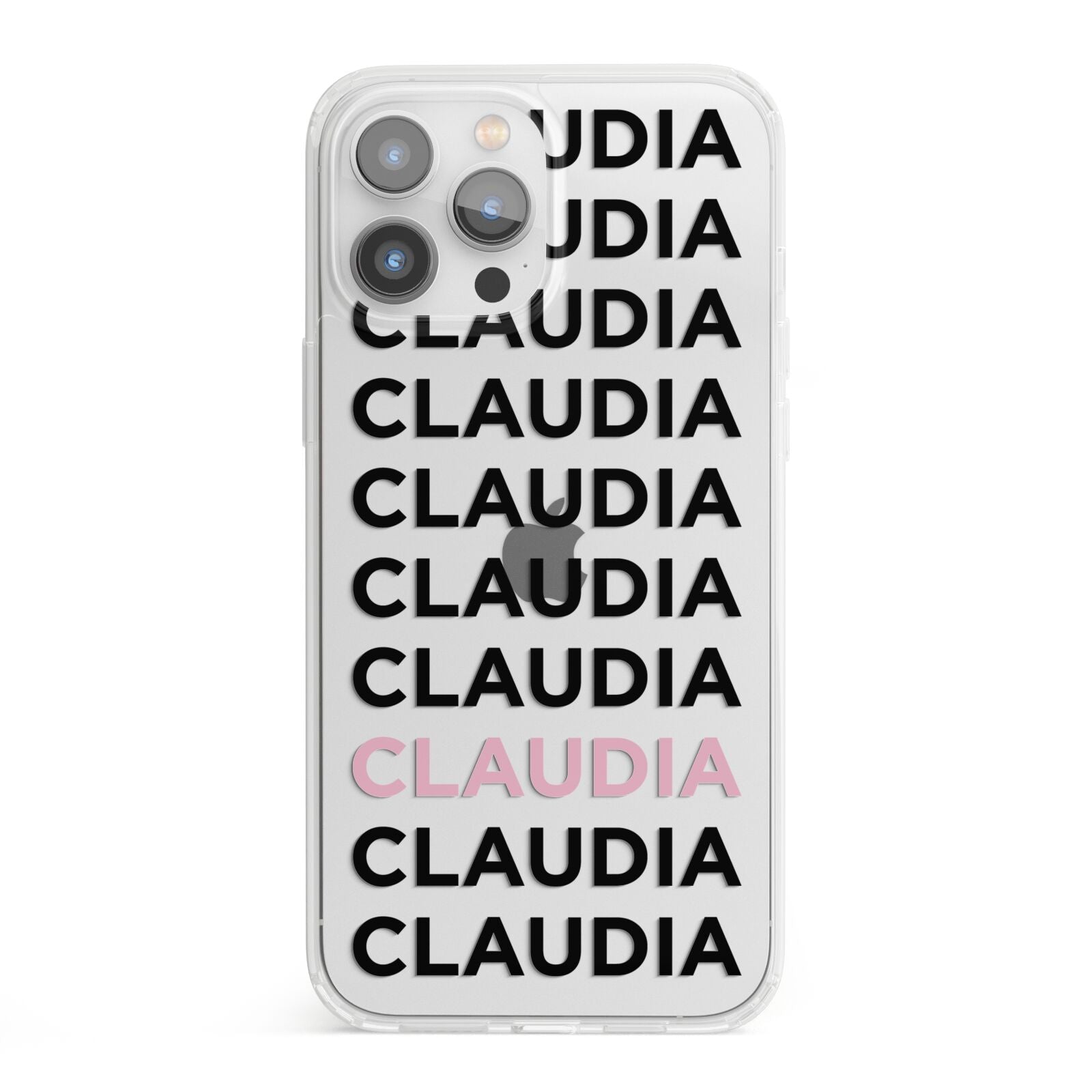 Custom Name Repeat iPhone 13 Pro Max Clear Bumper Case