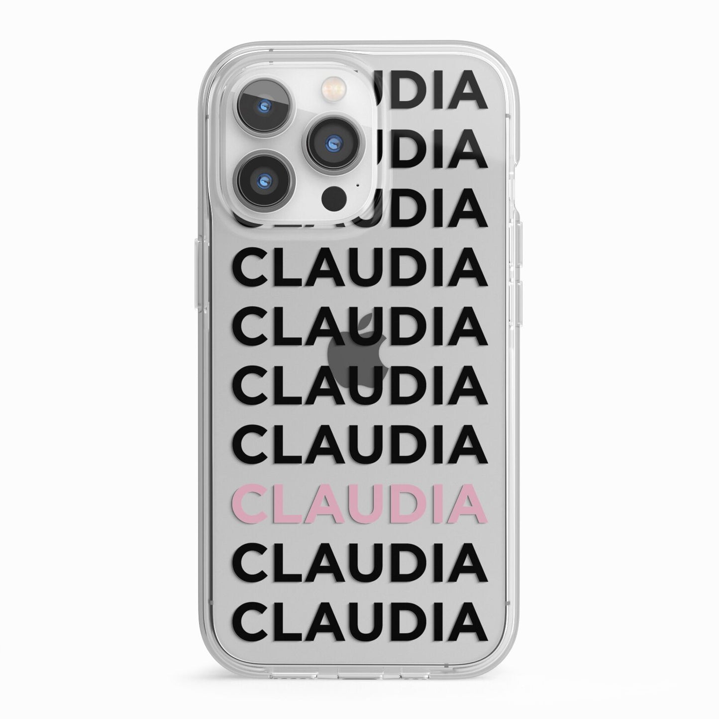 Custom Name Repeat iPhone 13 Pro TPU Impact Case with White Edges