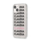 Custom Name Repeat iPhone 14 Glitter Tough Case Starlight Angled Image