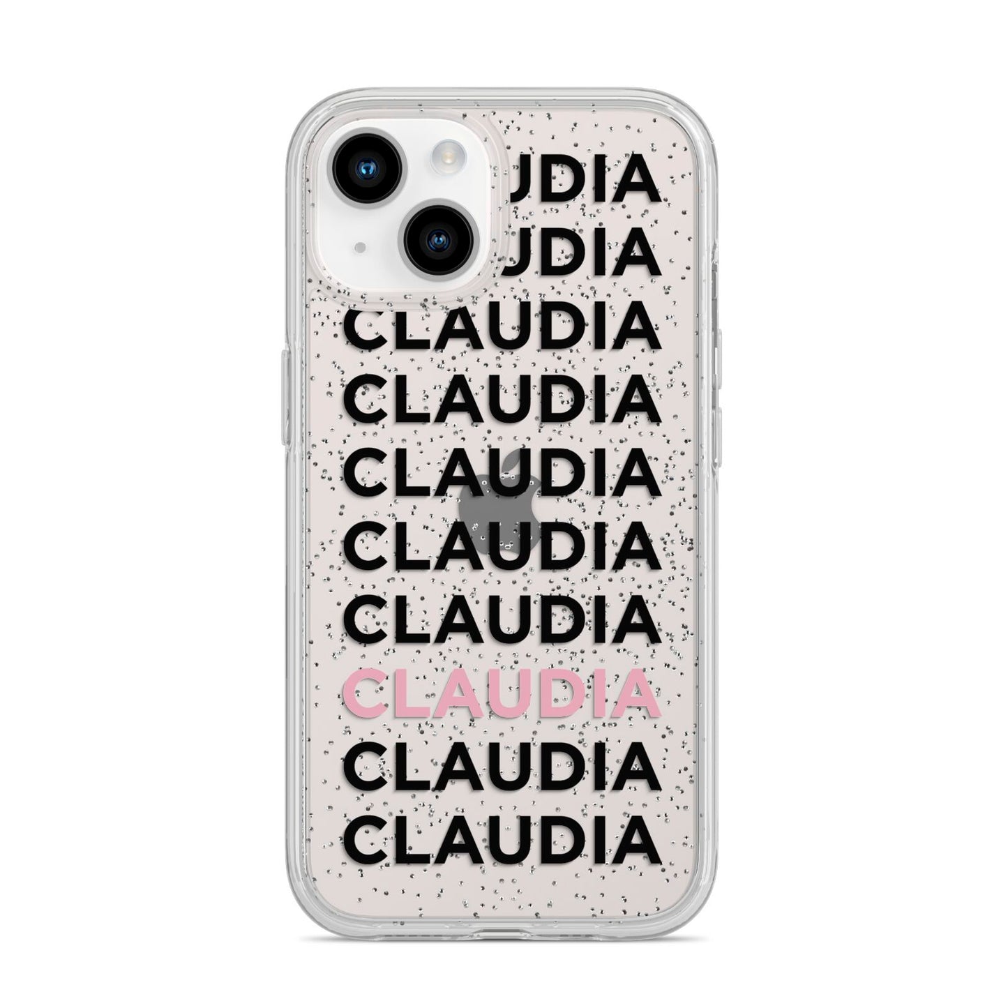 Custom Name Repeat iPhone 14 Glitter Tough Case Starlight