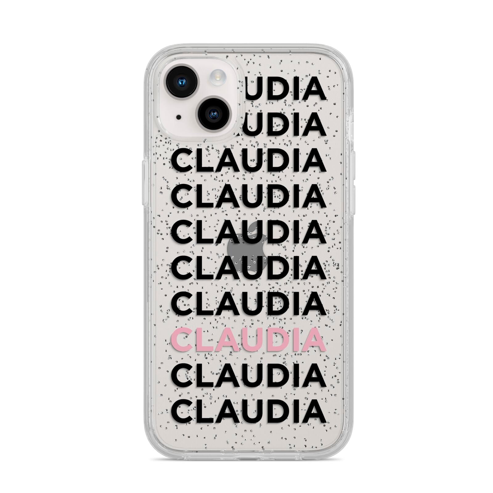 Custom Name Repeat iPhone 14 Plus Glitter Tough Case Starlight