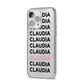 Custom Name Repeat iPhone 14 Pro Max Glitter Tough Case Silver Angled Image