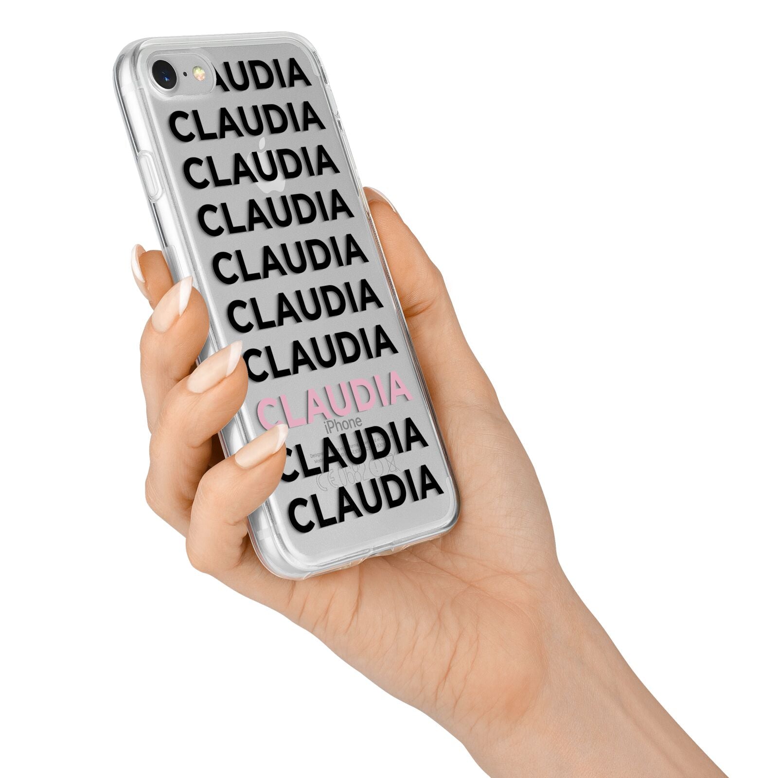 Custom Name Repeat iPhone 7 Bumper Case on Silver iPhone Alternative Image