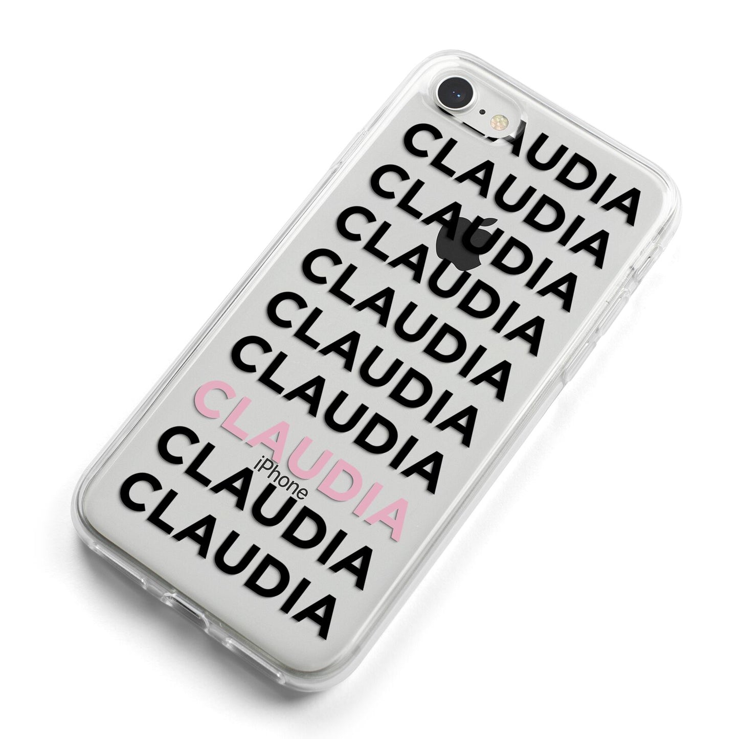 Custom Name Repeat iPhone 8 Bumper Case on Silver iPhone Alternative Image
