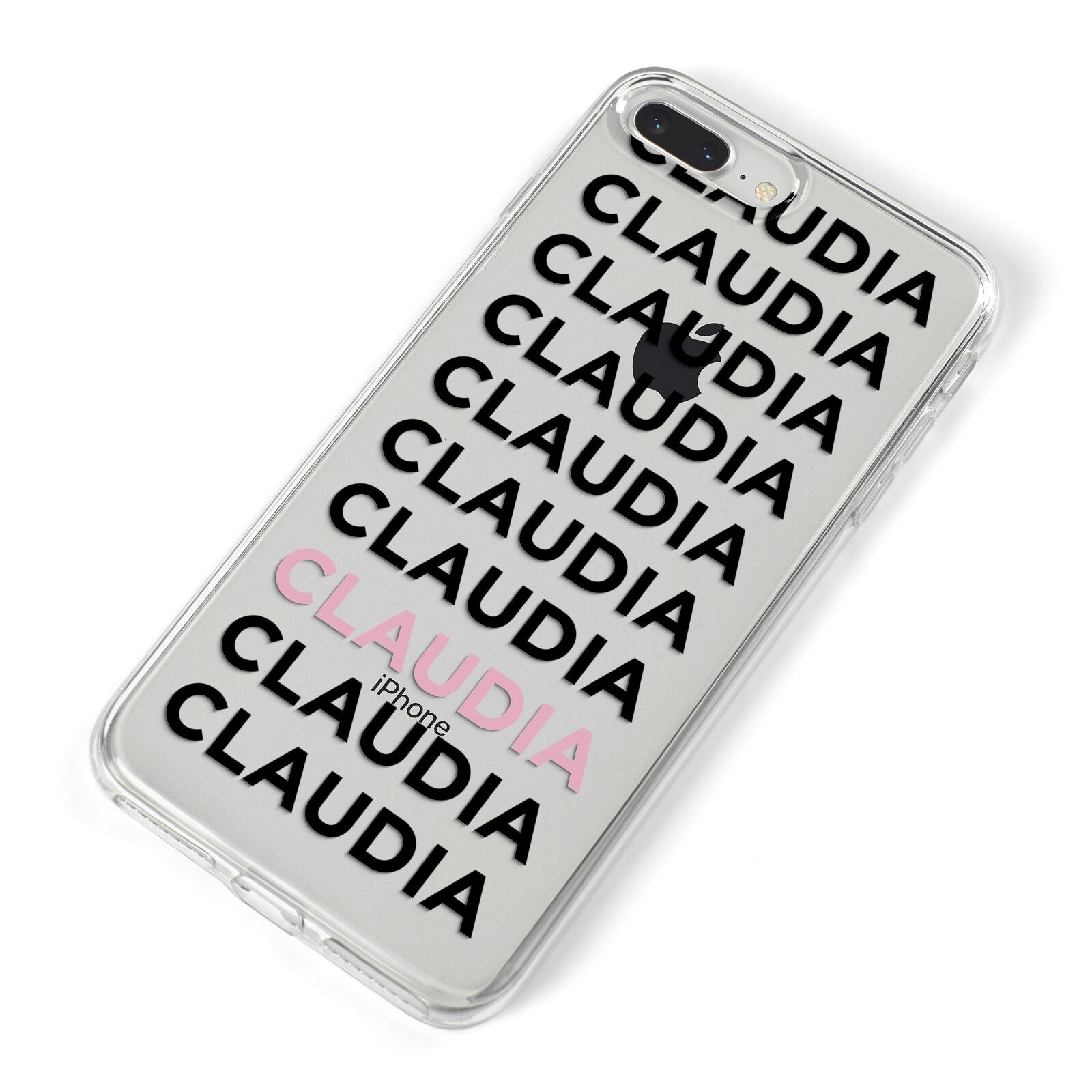 Custom Name Repeat iPhone 8 Plus Bumper Case on Silver iPhone Alternative Image