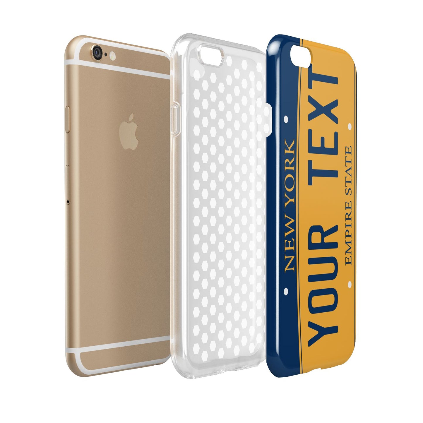 Custom New York License Plate Apple iPhone 6 3D Tough Case Expanded view