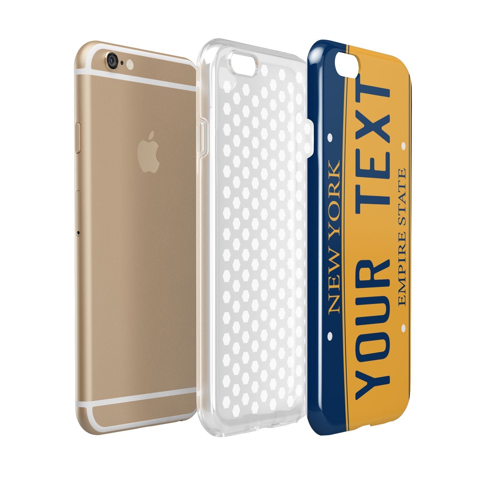 Custom New York License Plate Apple iPhone 6 3D Tough Case Expanded view