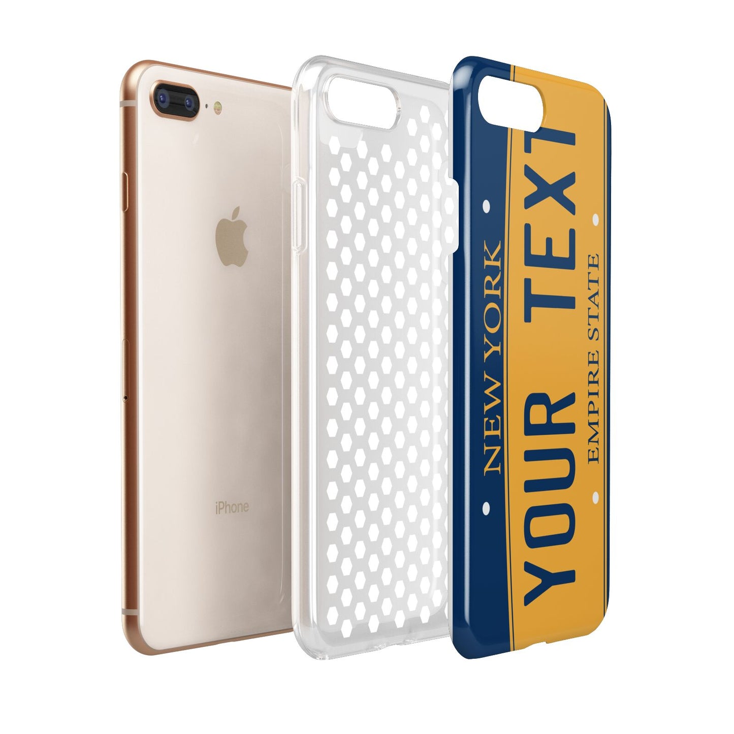 Custom New York License Plate Apple iPhone 7 8 Plus 3D Tough Case Expanded View