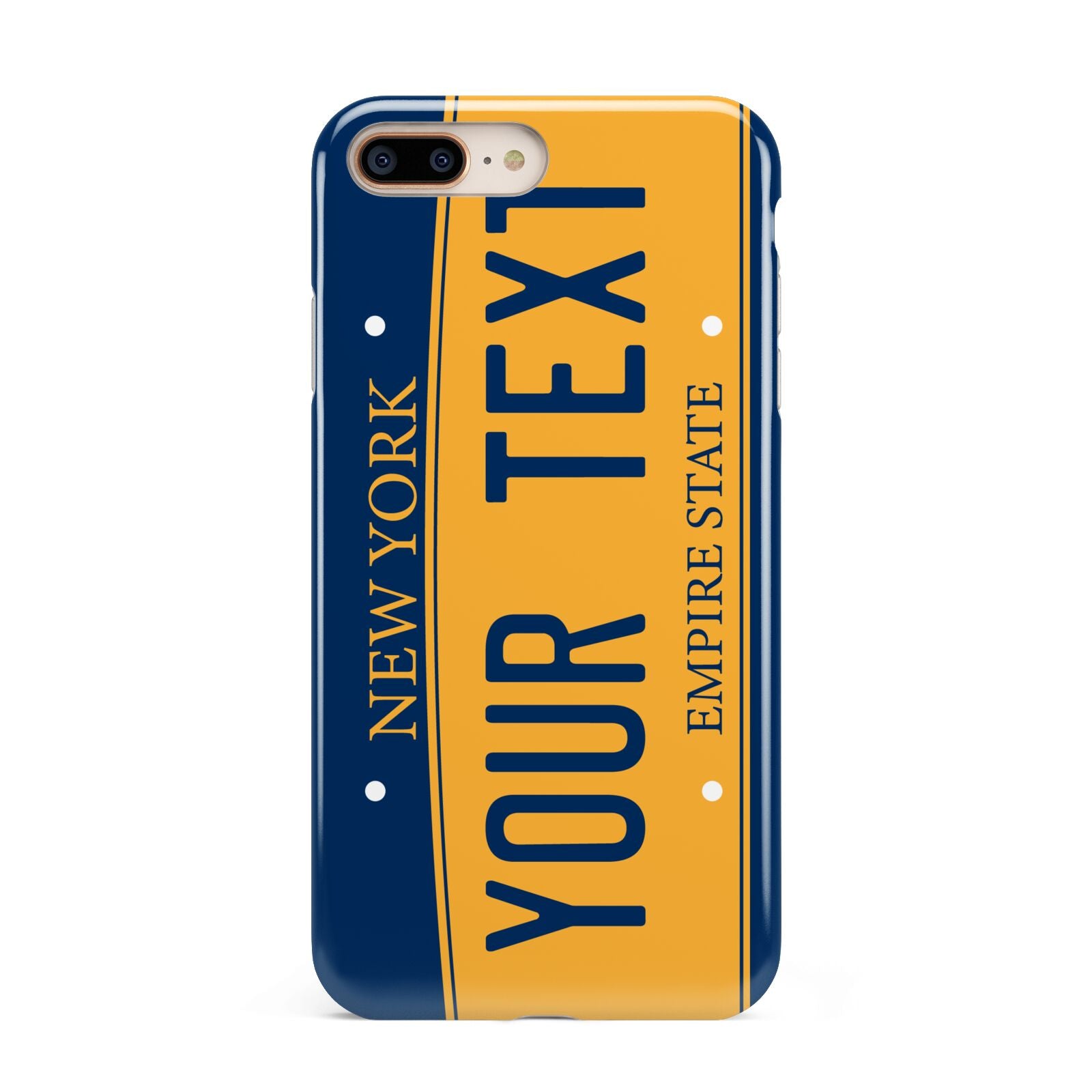 Custom New York License Plate Apple iPhone 7 8 Plus 3D Tough Case
