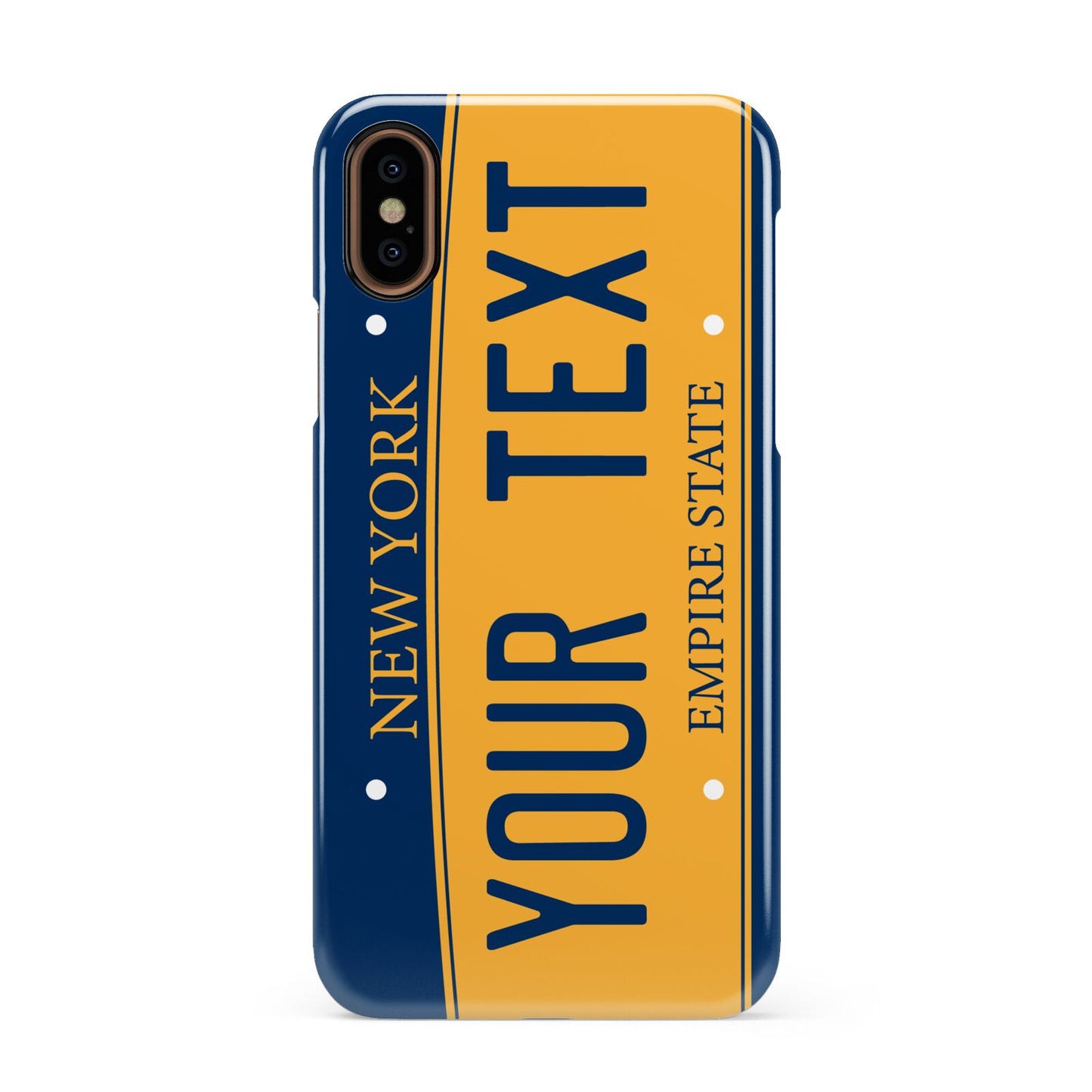 Custom New York License Plate Apple iPhone XS 3D Snap Case