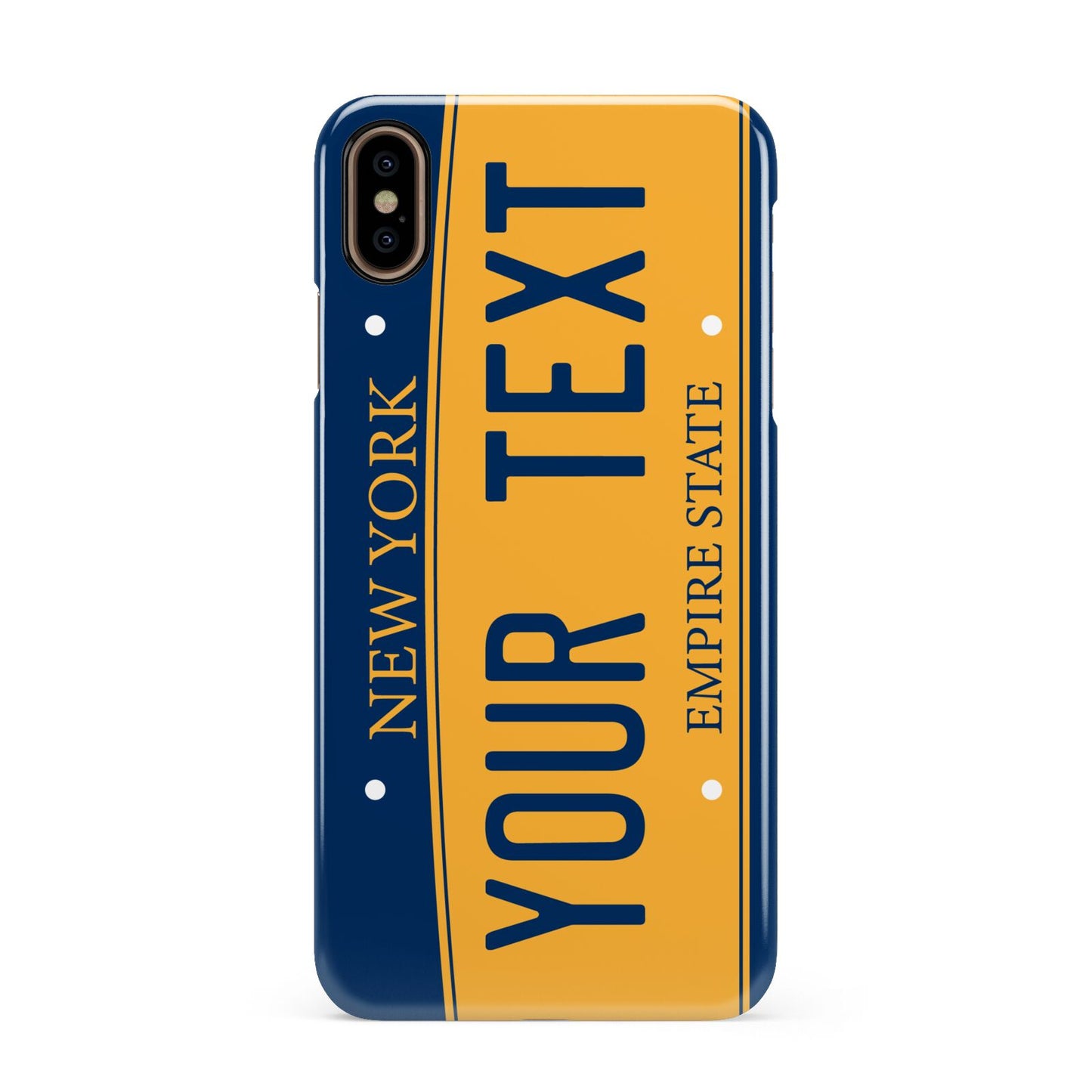 Custom New York License Plate Apple iPhone Xs Max 3D Snap Case