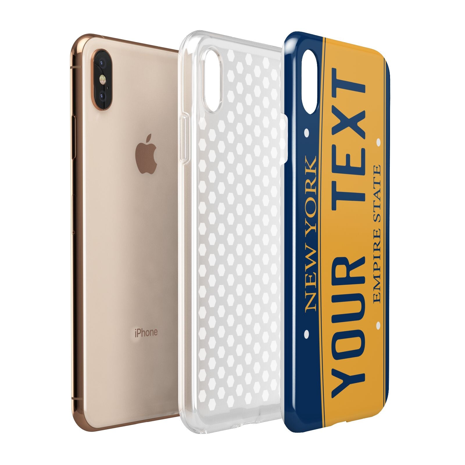 Custom New York License Plate Apple iPhone Xs Max 3D Tough Case Expanded View