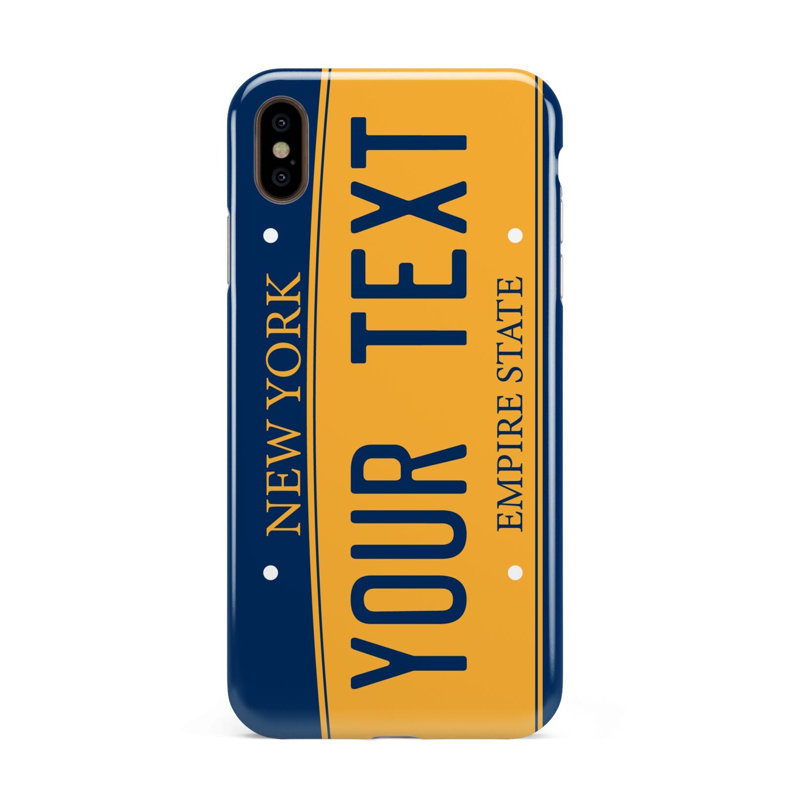 Custom New York License Plate Apple iPhone Xs Max 3D Tough Case