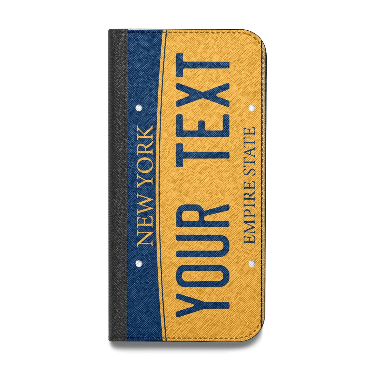 Custom New York License Plate Vegan Leather Flip Samsung Case