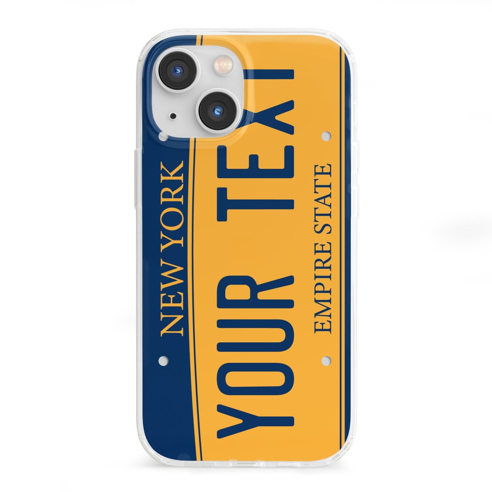 Custom New York License Plate iPhone 13 Mini Clear Bumper Case