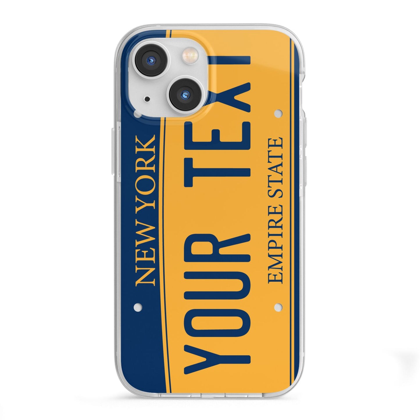 Custom New York License Plate iPhone 13 Mini TPU Impact Case with White Edges