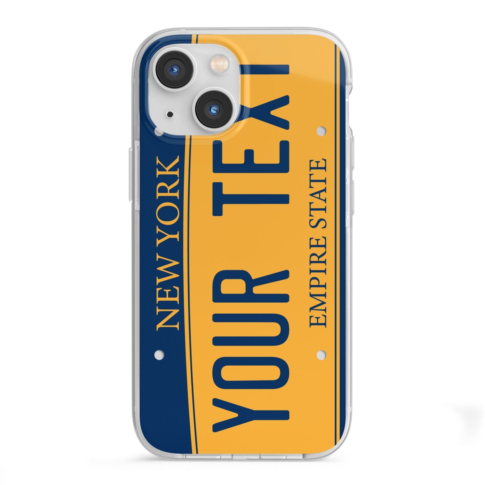 Custom New York License Plate iPhone 13 Mini TPU Impact Case with White Edges