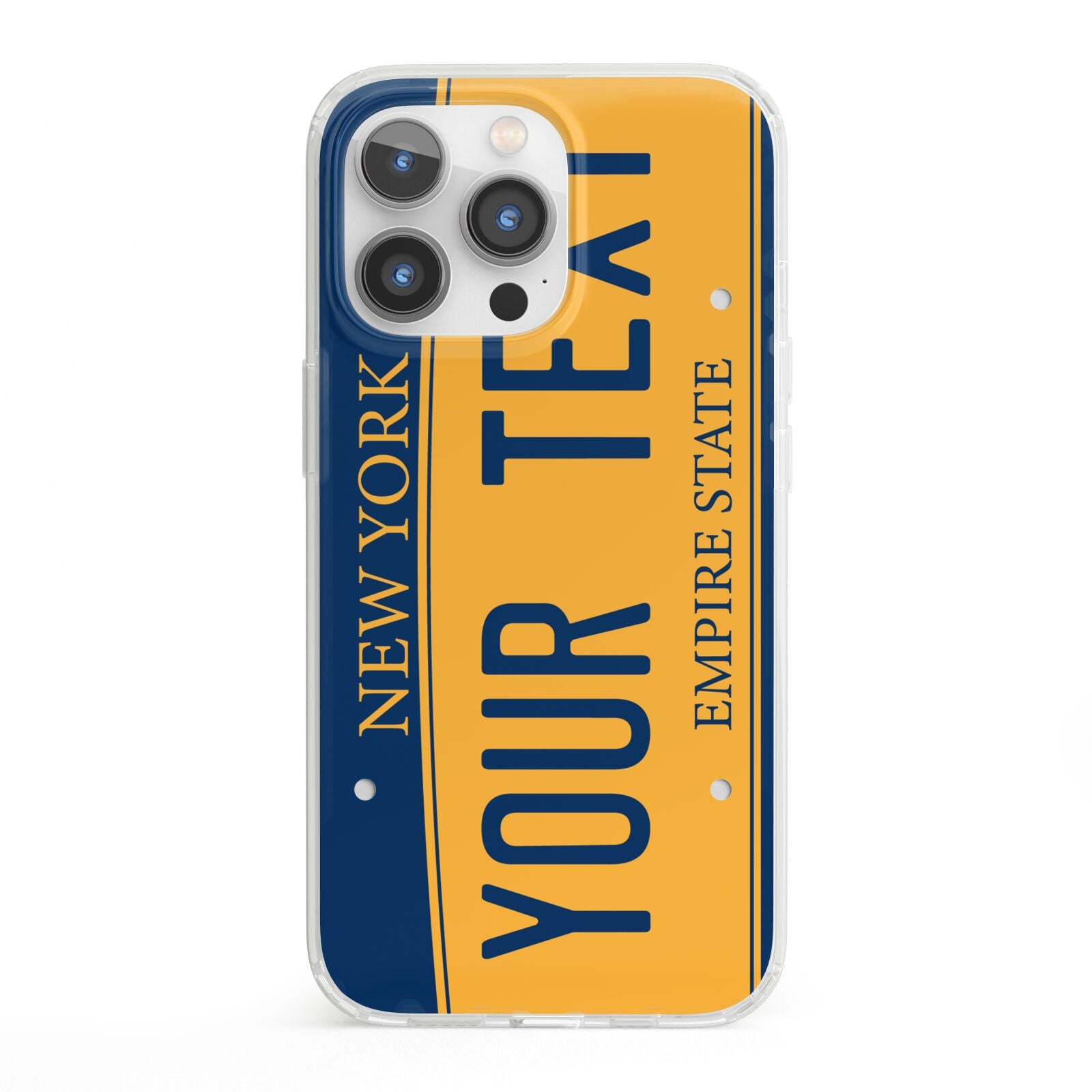 Custom New York License Plate iPhone 13 Pro Clear Bumper Case