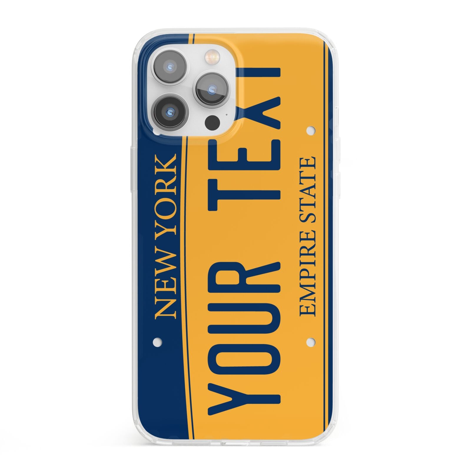 Custom New York License Plate iPhone 13 Pro Max Clear Bumper Case
