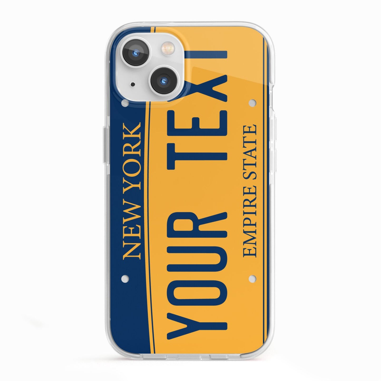 Custom New York License Plate iPhone 13 TPU Impact Case with White Edges