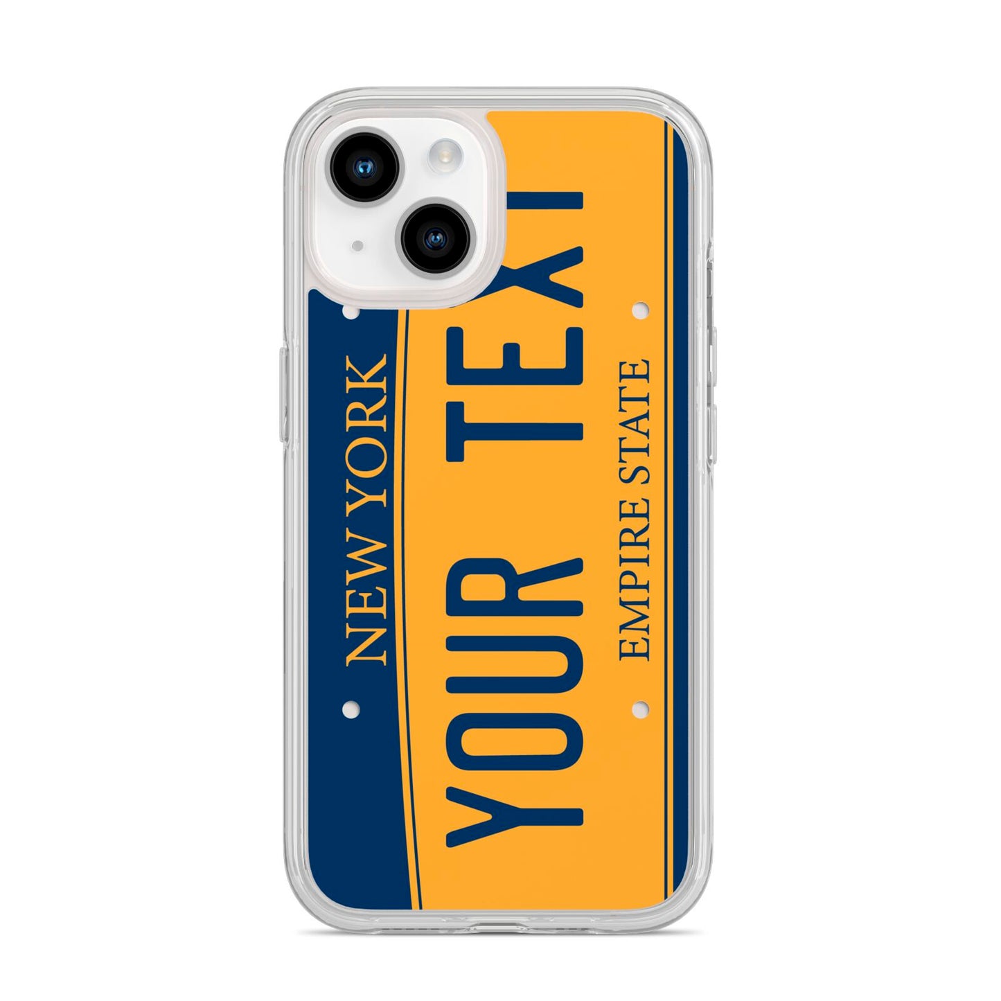 Custom New York License Plate iPhone 14 Clear Tough Case Starlight