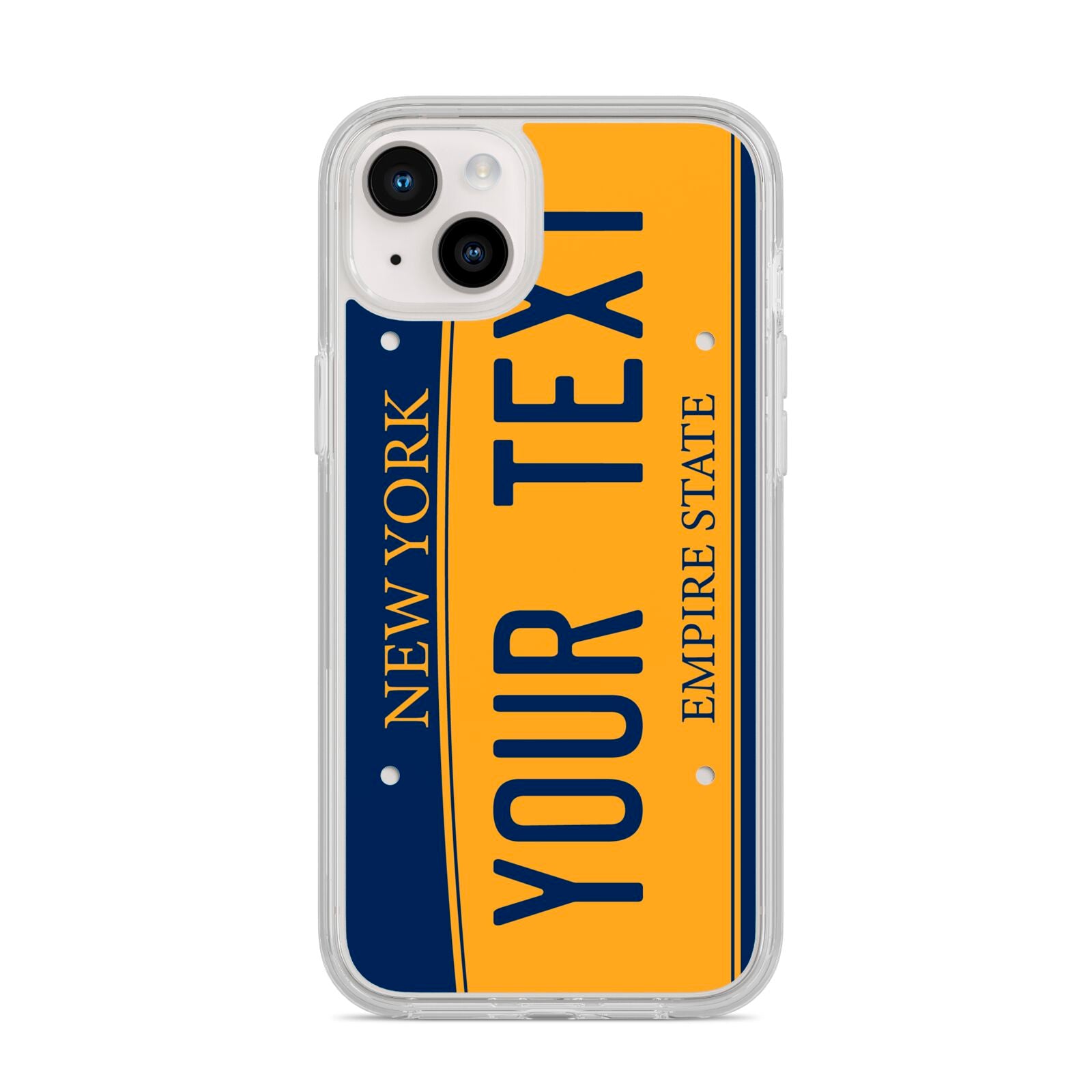 Custom New York License Plate iPhone 14 Plus Clear Tough Case Starlight