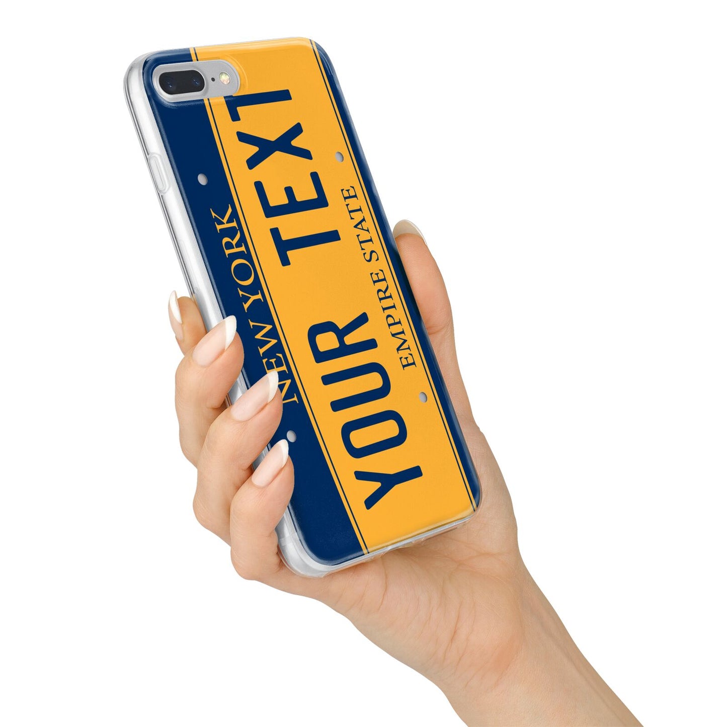 Custom New York License Plate iPhone 7 Plus Bumper Case on Silver iPhone Alternative Image