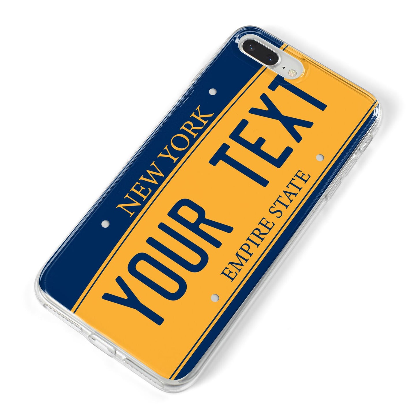 Custom New York License Plate iPhone 8 Plus Bumper Case on Silver iPhone Alternative Image