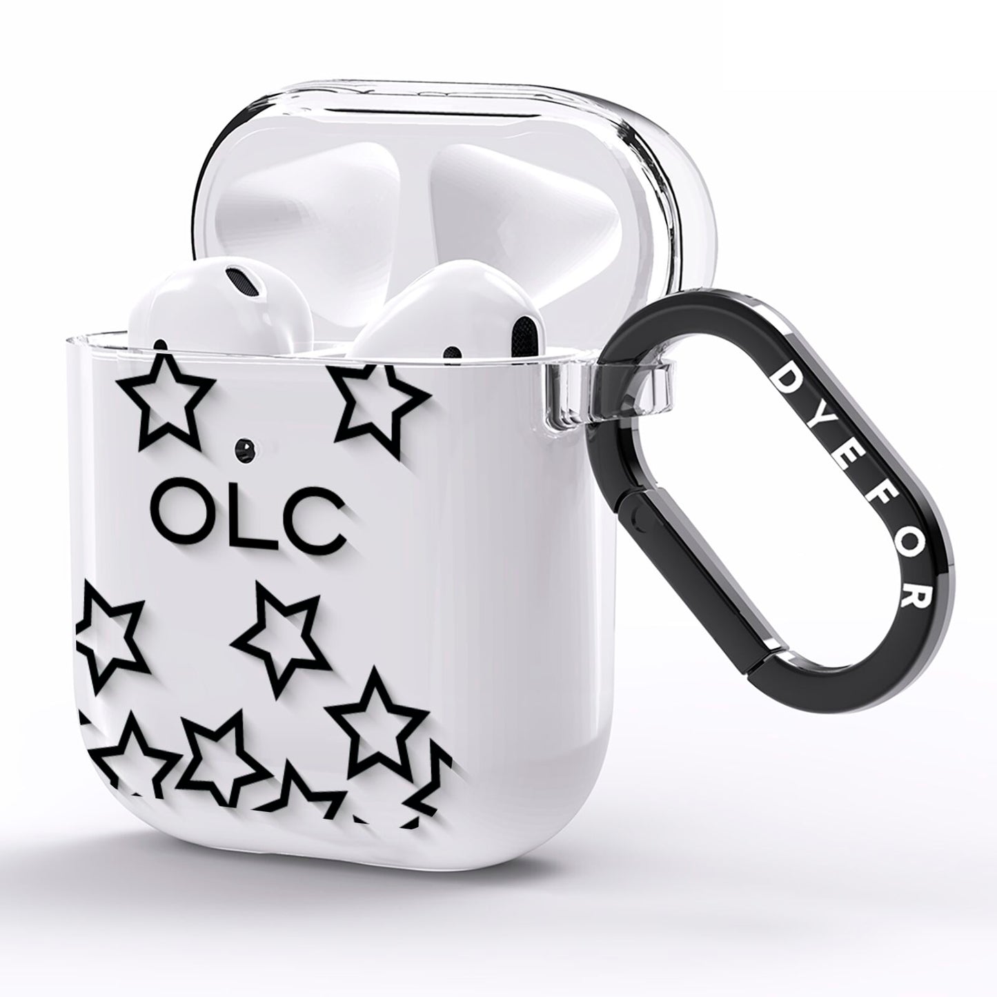 Custom Personalised Initials AirPods Clear Case Side Image