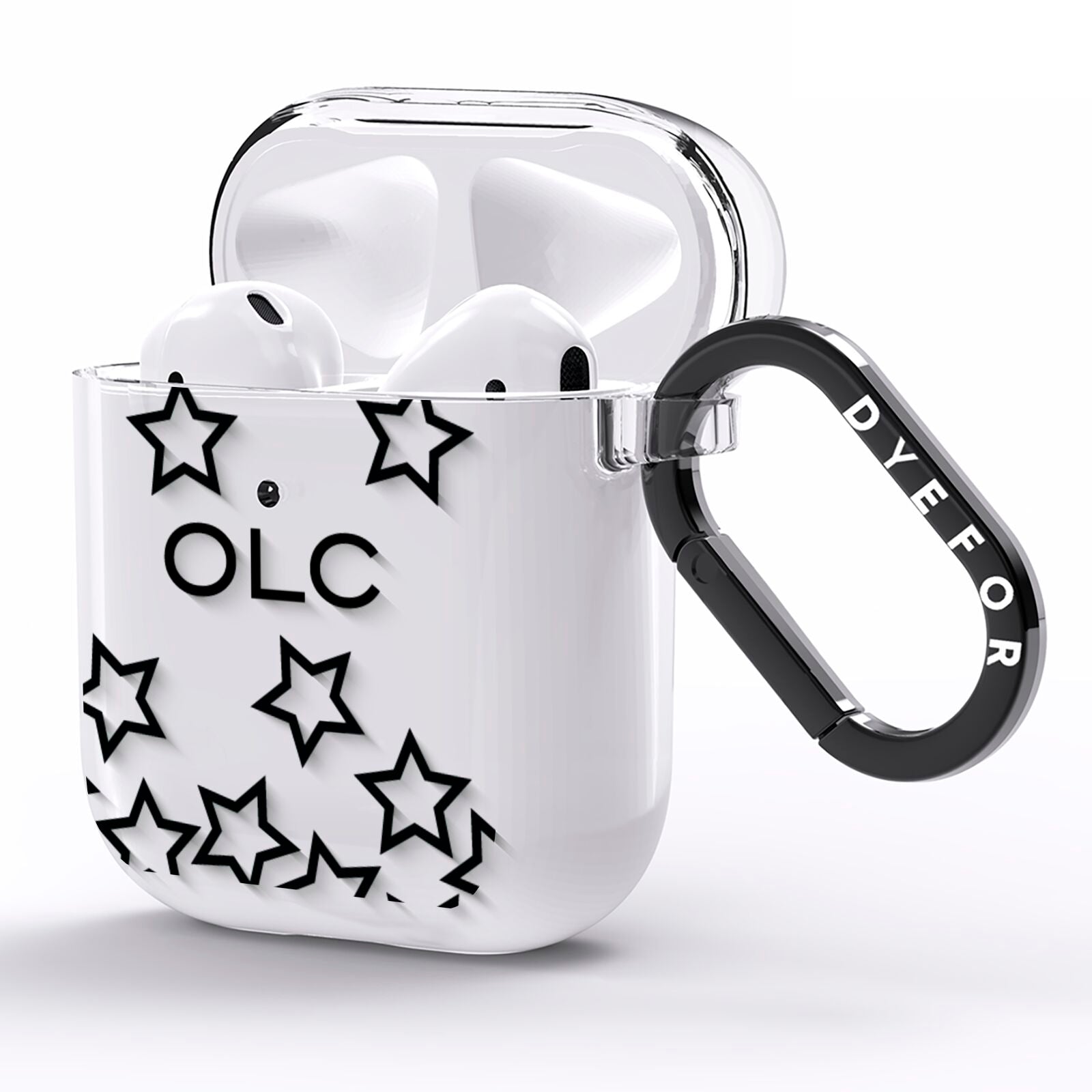 Custom Personalised Initials AirPods Clear Case Side Image