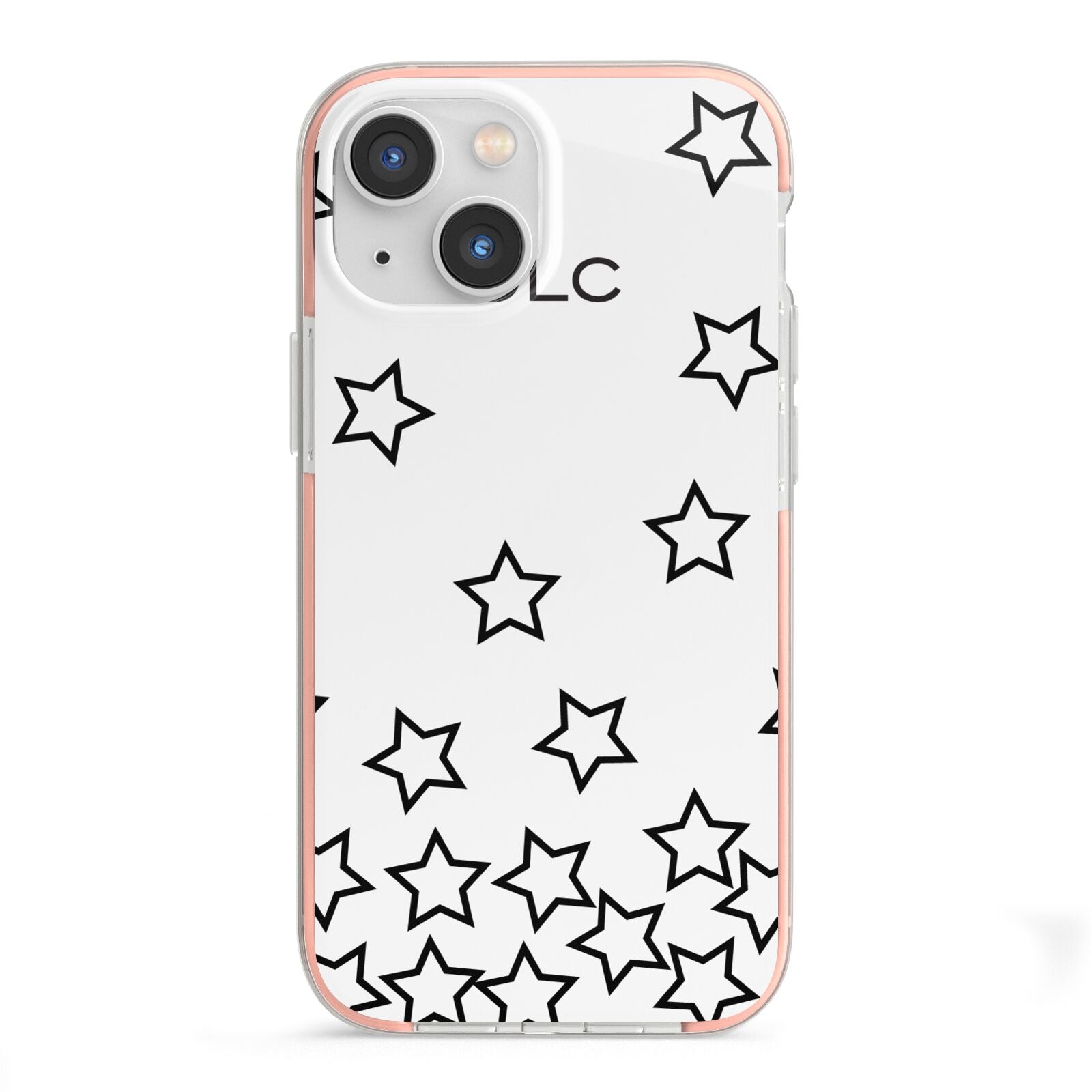 Custom Personalised Initials iPhone 13 Mini TPU Impact Case with Pink Edges