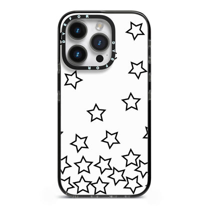 Custom Personalised Initials iPhone 14 Pro Black Impact Case on Silver phone