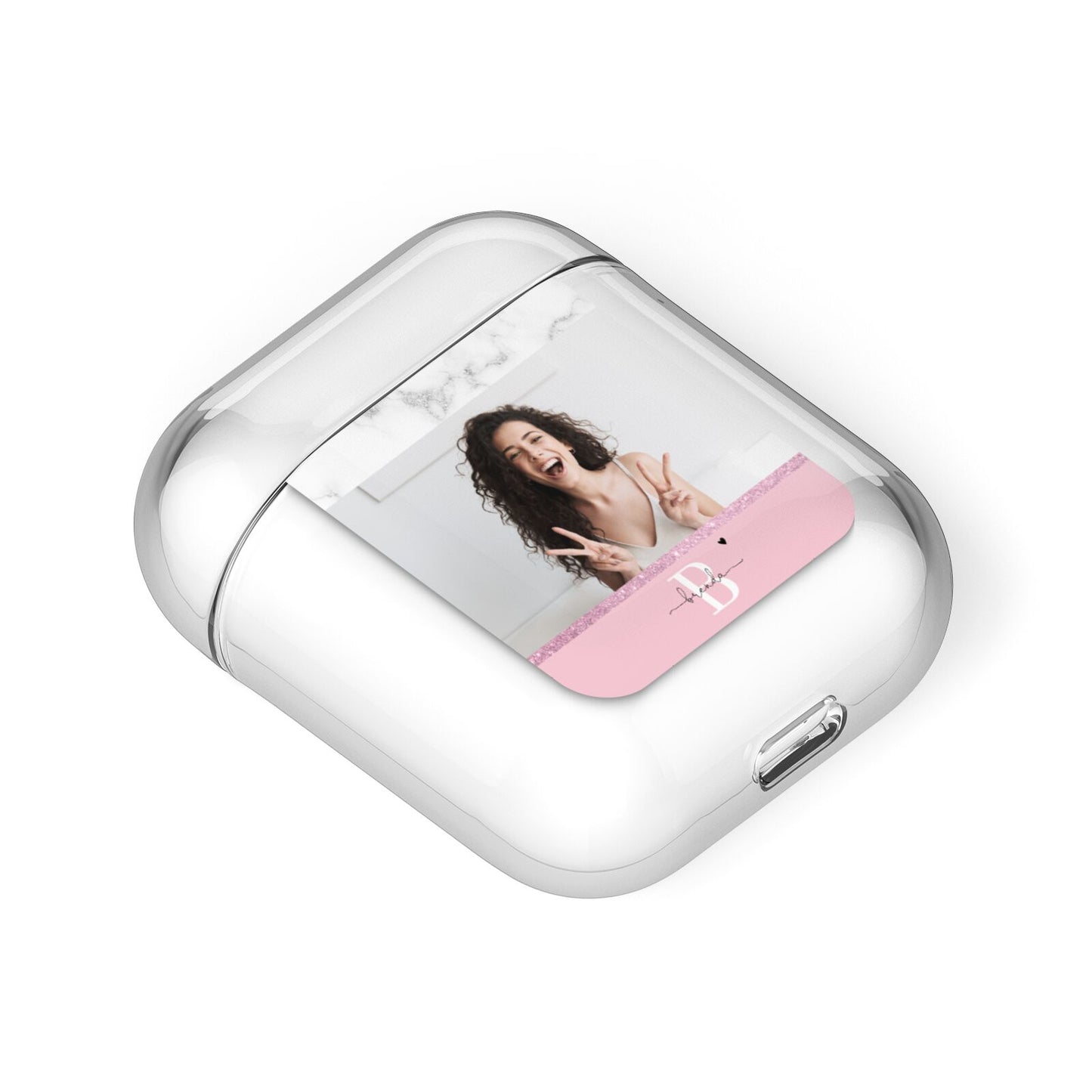 Custom Photo Marble AirPods Case Laid Flat