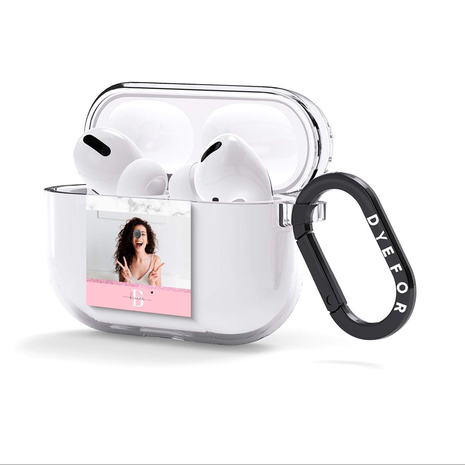 Custom Photo Marble AirPods Clear Case 3rd Gen Side Image