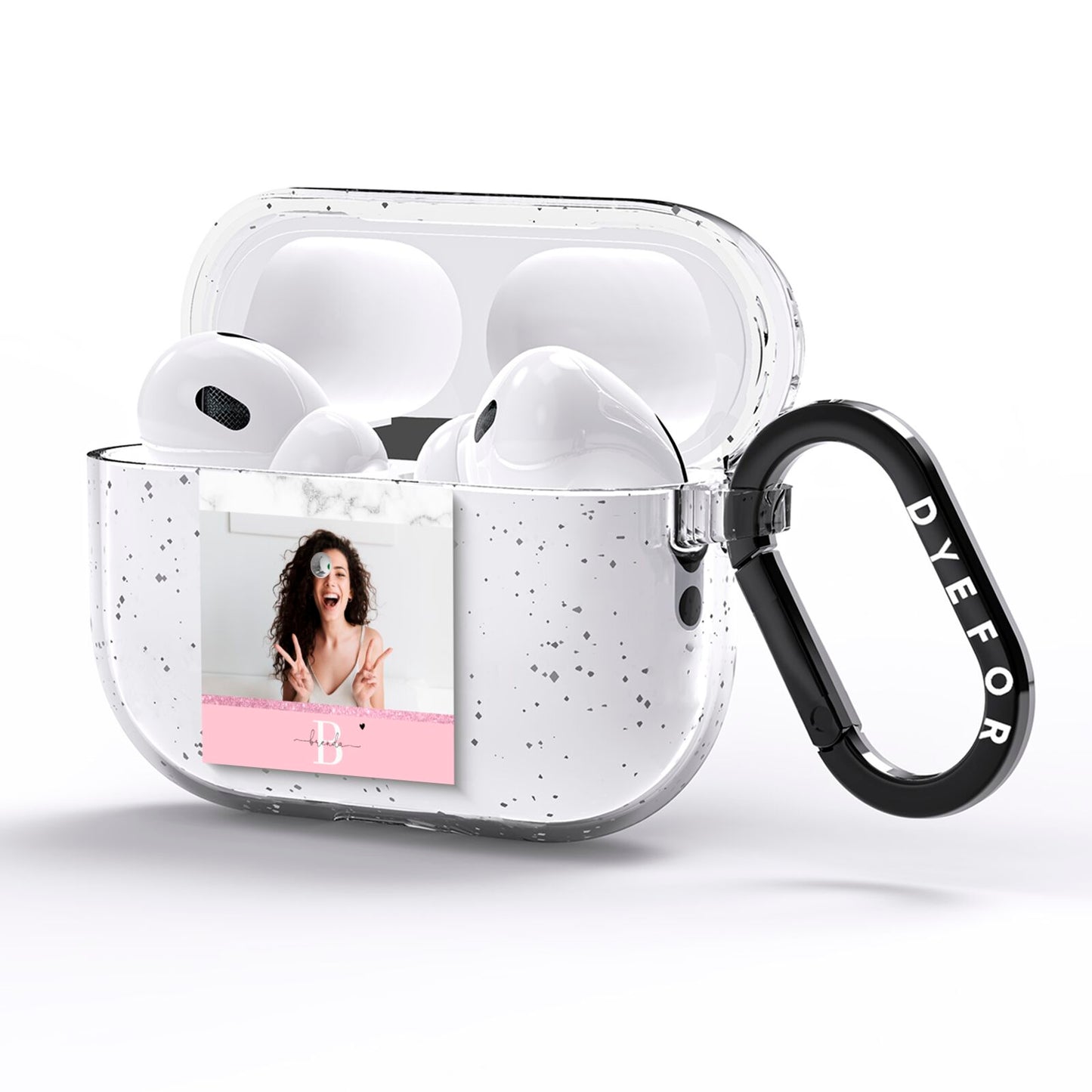 Custom Photo Marble AirPods Pro Glitter Case Side Image