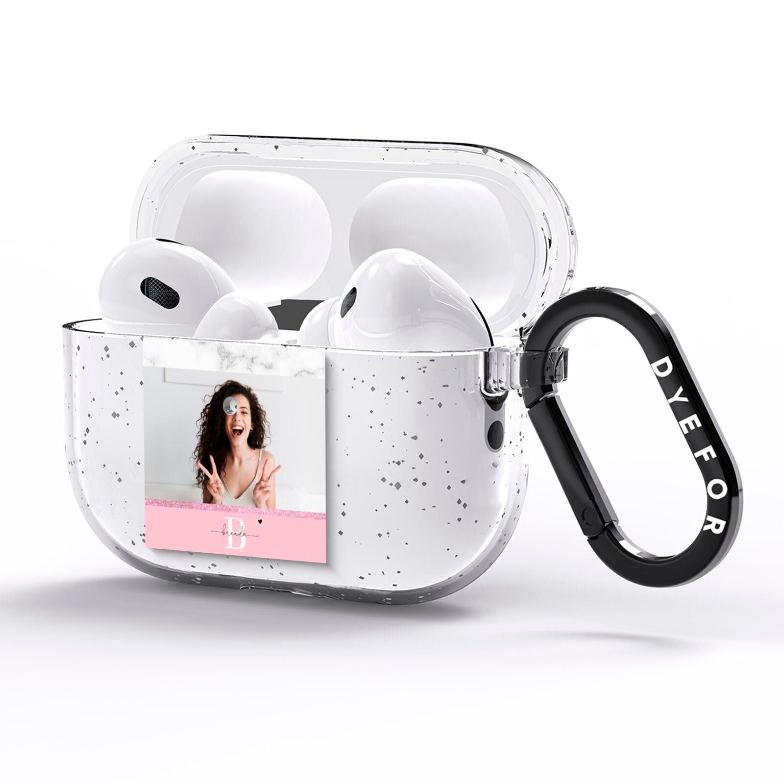 Custom Photo Marble AirPods Pro Glitter Case Side Image