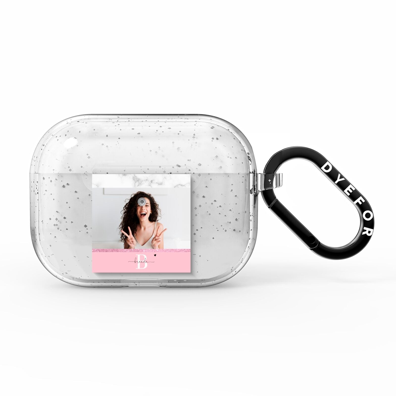 Custom Photo Marble AirPods Pro Glitter Case