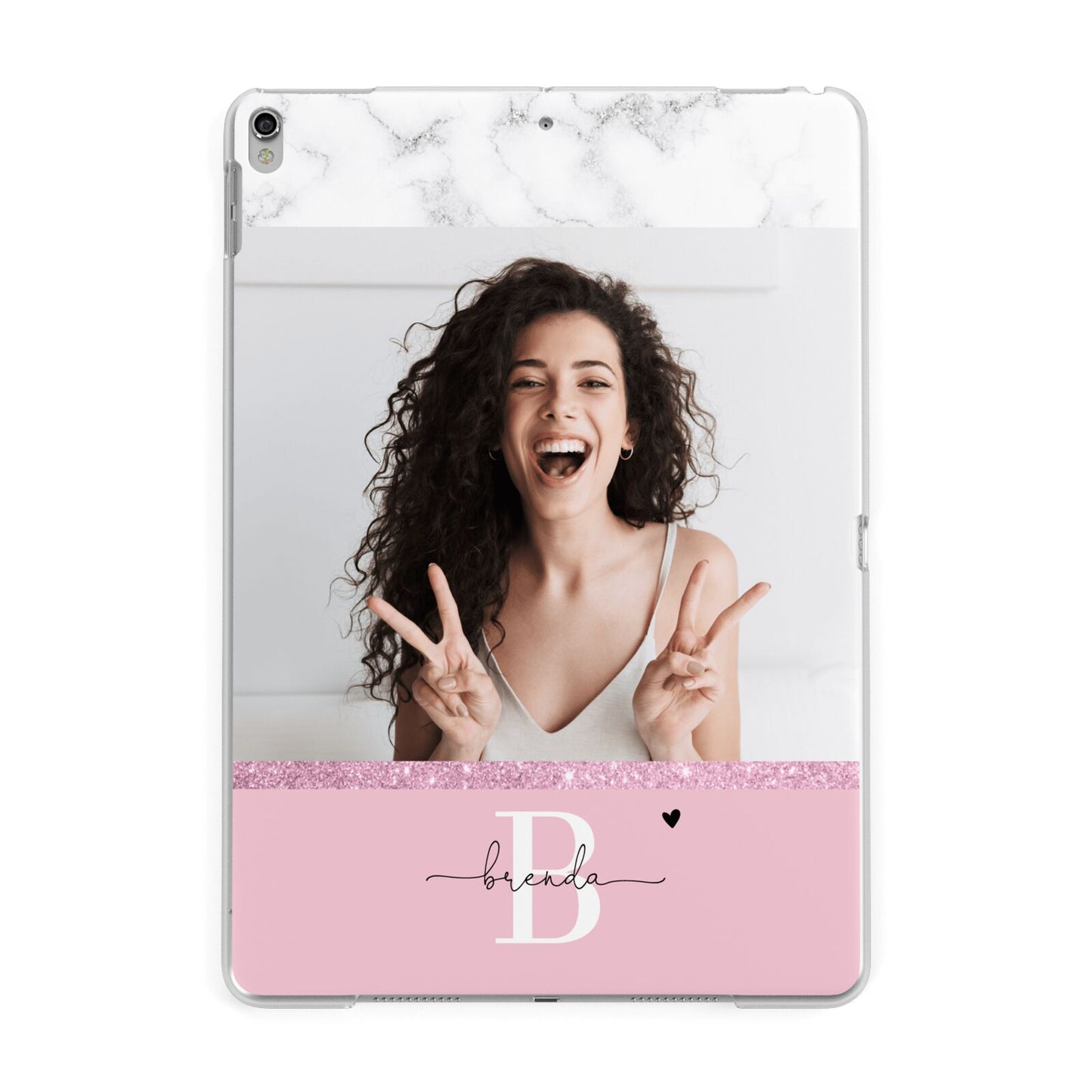 Custom Photo Marble Apple iPad Silver Case