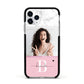 Custom Photo Marble Apple iPhone 11 Pro in Silver with Black Impact Case