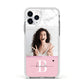Custom Photo Marble Apple iPhone 11 Pro in Silver with White Impact Case