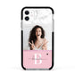 Custom Photo Marble Apple iPhone 11 in White with Black Impact Case