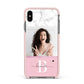 Custom Photo Marble Apple iPhone Xs Max Impact Case Pink Edge on Black Phone